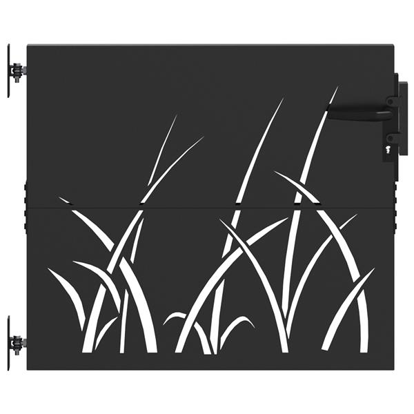 Grote foto vidaxl tuinpoort met slot zwart 105 x 100 cm poedergecoat staal tuin en terras hekken en schuttingen