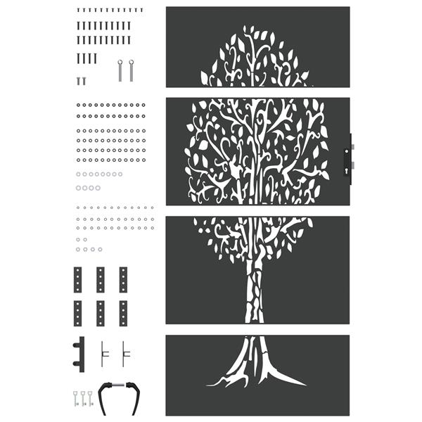 Grote foto vidaxl tuinpoort anders zwart 100 x 175 cm poedergecoat staal tuin en terras hekken en schuttingen