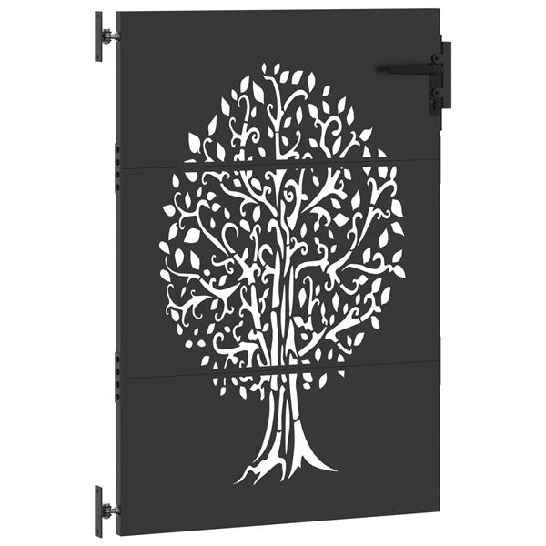 Grote foto vidaxl tuinpoort anders zwart 100 x 150 cm poedergecoat staal tuin en terras hekken en schuttingen