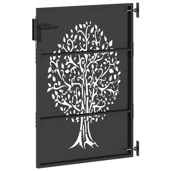 Grote foto vidaxl tuinpoort anders zwart 100 x 150 cm poedergecoat staal tuin en terras hekken en schuttingen