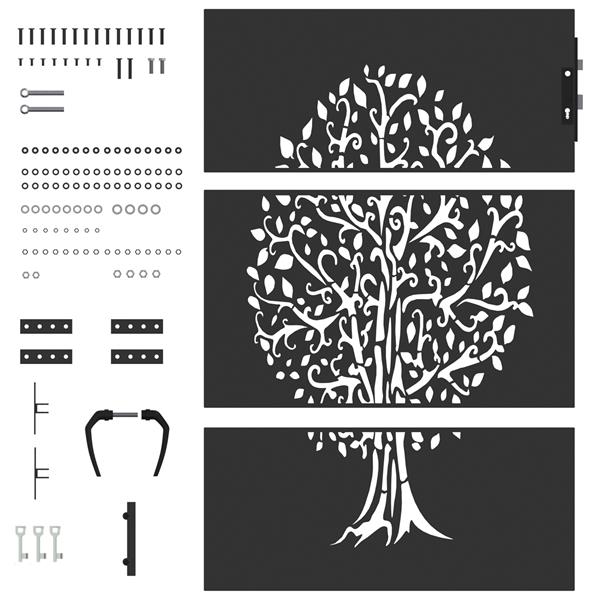 Grote foto vidaxl tuinpoort anders zwart 100 x 150 cm poedergecoat staal tuin en terras hekken en schuttingen