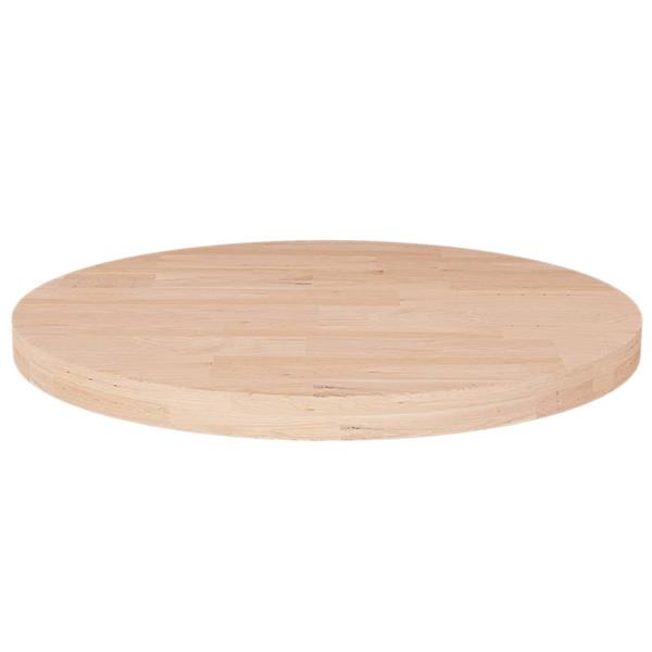 Grote foto vidaxl tafelblad rond 40x2 5 cm onbehandeld massief eikenhout antiek en kunst stoelen en banken