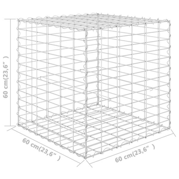 Grote foto vidaxl gabion plantenbak verhoogd kubus 60x60x60 cm staaldraad tuin en terras overige tuin en terras
