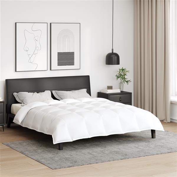 Grote foto vidaxl dekens donsdekens wit 240 x 200 cm dons huis en inrichting bedden