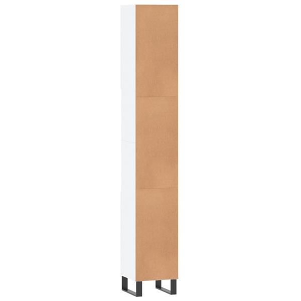 Grote foto vidaxl badkamerkast 30x30x190 cm bewerkt hout wit huis en inrichting eettafels