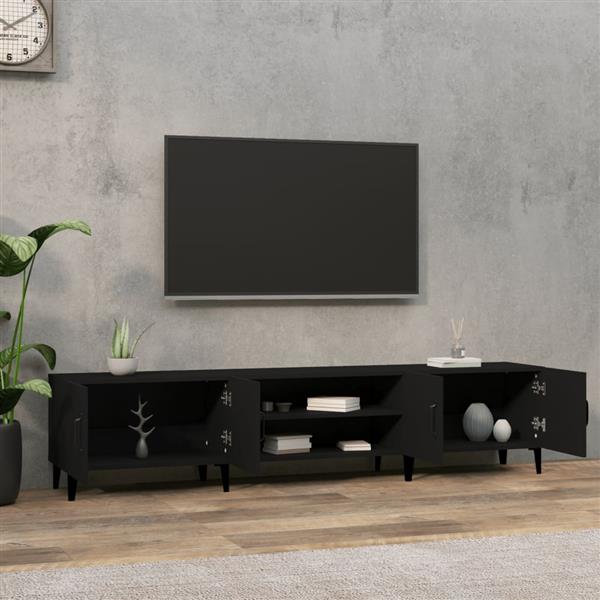 Grote foto vidaxl tv meubel 180x31 5x40 cm bewerkt hout zwart huis en inrichting overige