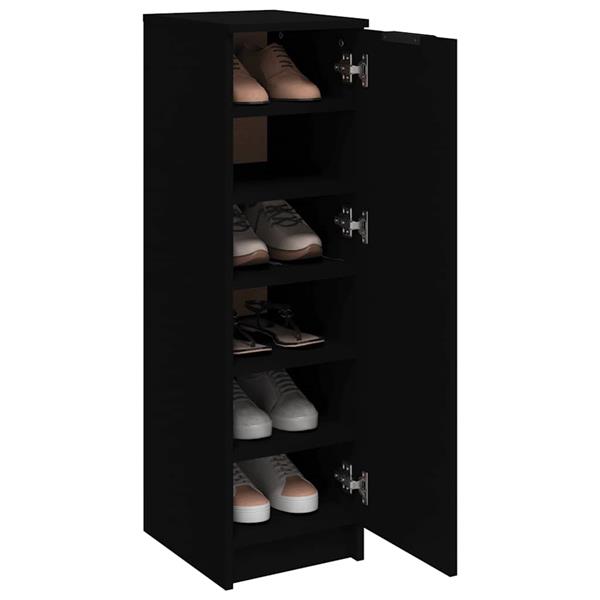 Grote foto vidaxl schoenenkast 30x35x100 cm bewerkt hout zwart huis en inrichting overige