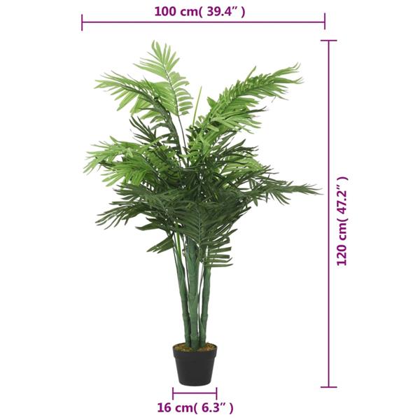 Grote foto vidaxl kunstplant palmboom 28 bladeren 120 cm groen tuin en terras sierplanten