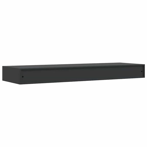 Grote foto vidaxl wandschap met lade zwevend 80x25x8 cm zwart huis en inrichting woningdecoratie