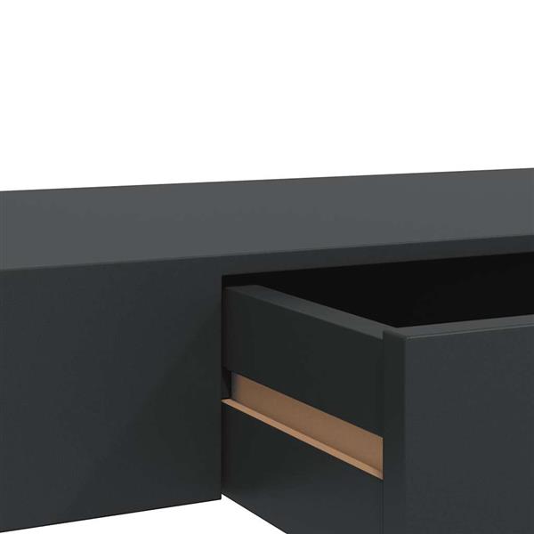 Grote foto vidaxl wandschap met lade zwevend 80x25x8 cm zwart huis en inrichting woningdecoratie
