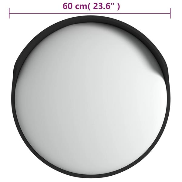 Grote foto vidaxl verkeersspiegel voor buiten convex 60 cm polycarbonaat zwart huis en inrichting woningdecoratie