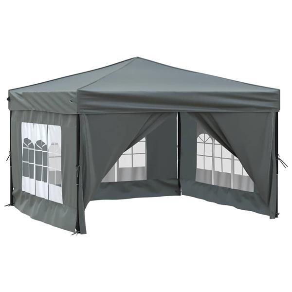 Grote foto vidaxl partytent inklapbaar met zijwanden 3x3 m antracietkleurig tuin en terras overige tuin en terras