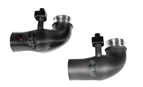 Grote foto dit betreft een set eventuri bmw g90 g99 m5 carbon turbo inlet buis auto onderdelen tuning en styling