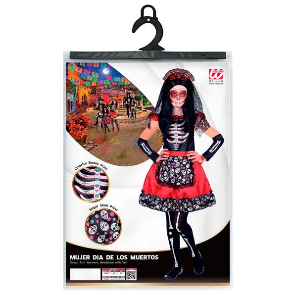 Grote foto dia de los muertos jurk zwart rood meisje verzamelen overige verzamelingen