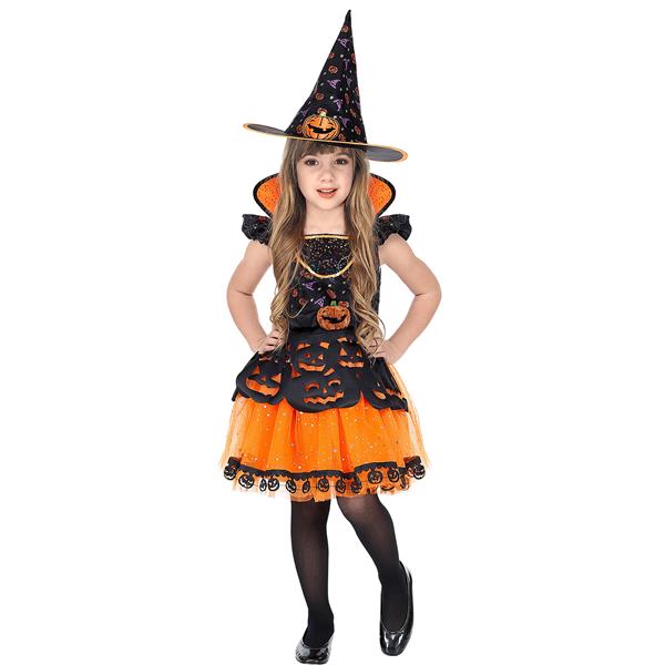 Grote foto halloween kostuum zwart oranje meisje heks verzamelen overige verzamelingen