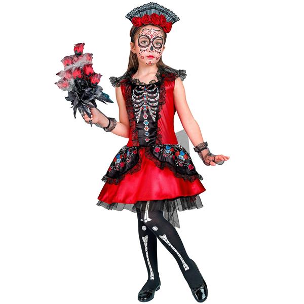 Grote foto dia de los muertos jurk zwart rood verzamelen overige verzamelingen