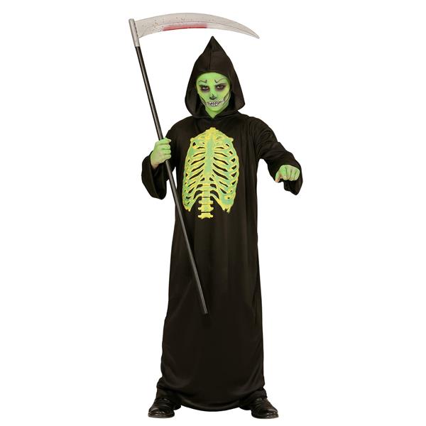 Grote foto halloween kostuum zwart groen kind magere hein 2 delig verzamelen overige verzamelingen