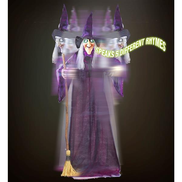 Grote foto halloween pop heks met licht geluid en beweging 1 83m verzamelen overige verzamelingen