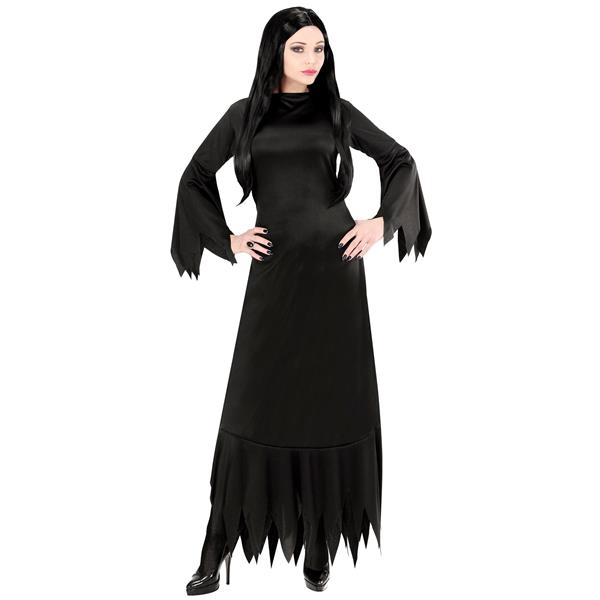 Grote foto halloween jurk zwart dames mortisia lang verzamelen overige verzamelingen