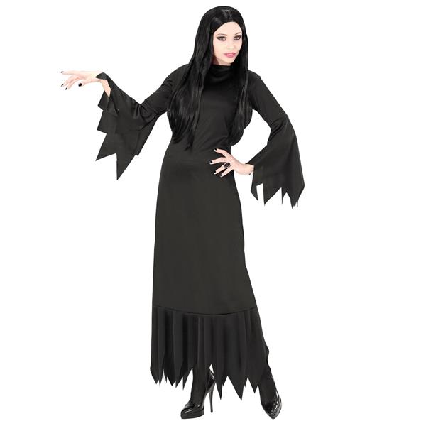 Grote foto halloween jurk zwart dames mortisia lang verzamelen overige verzamelingen
