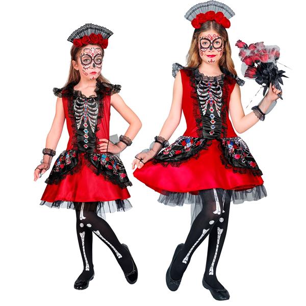 Grote foto dia de los muertos jurk zwart rood verzamelen overige verzamelingen