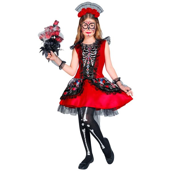 Grote foto dia de los muertos jurk zwart rood verzamelen overige verzamelingen