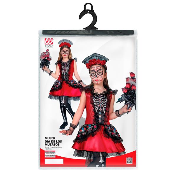 Grote foto dia de los muertos jurk zwart rood verzamelen overige verzamelingen