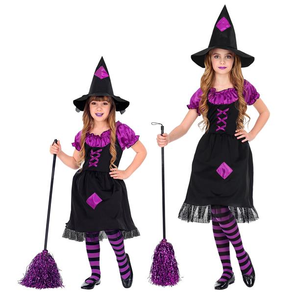 Grote foto halloween kostuum zwart paars meisje heks verzamelen overige verzamelingen