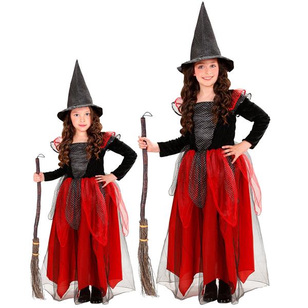 Grote foto halloween kostuum zwart rood kind heks 2 delig verzamelen overige verzamelingen