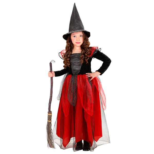 Grote foto halloween kostuum zwart rood kind heks 2 delig verzamelen overige verzamelingen