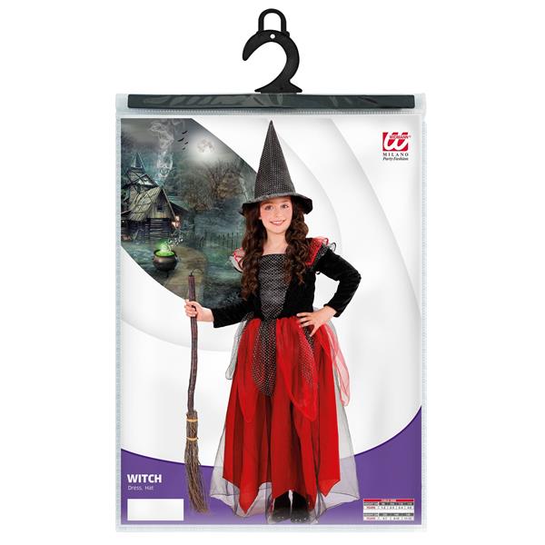 Grote foto halloween kostuum zwart rood kind heks 2 delig verzamelen overige verzamelingen