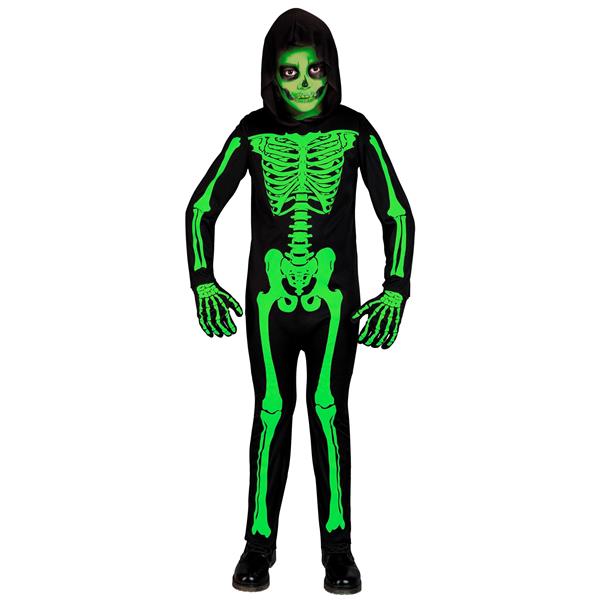 Grote foto halloween kostuum zwart groen kind skelet 2 delig verzamelen overige verzamelingen