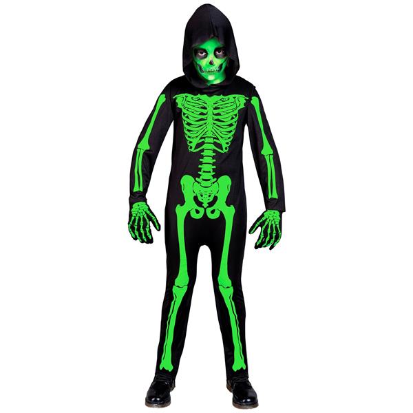 Grote foto halloween kostuum zwart groen kind skelet 2 delig verzamelen overige verzamelingen