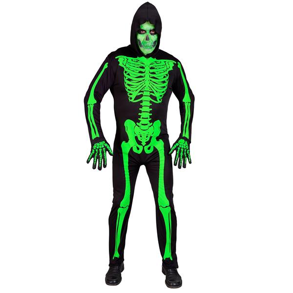 Grote foto halloween kostuum zwart groen heren skelet 2 delig verzamelen overige verzamelingen
