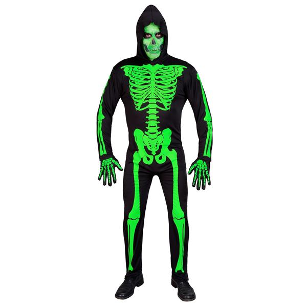 Grote foto halloween kostuum zwart groen heren skelet 2 delig verzamelen overige verzamelingen