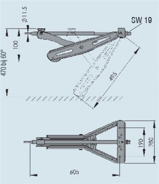 Grote foto al ko uitdraaisteun 1000kg 19x60.5cm caravans en kamperen caravan accessoires