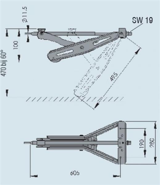 Grote foto al ko uitdraaisteun 1000kg 19x60.5cm caravans en kamperen caravan accessoires