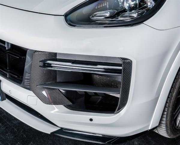Grote foto dit betreft een set porsche cayenne turbo gt 2024 carbon bumper canards grill auto onderdelen tuning en styling