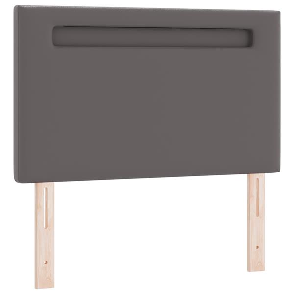 Grote foto vidaxl hoofdbord effen 90 cm kunstleer grijs antiek en kunst stoelen en banken