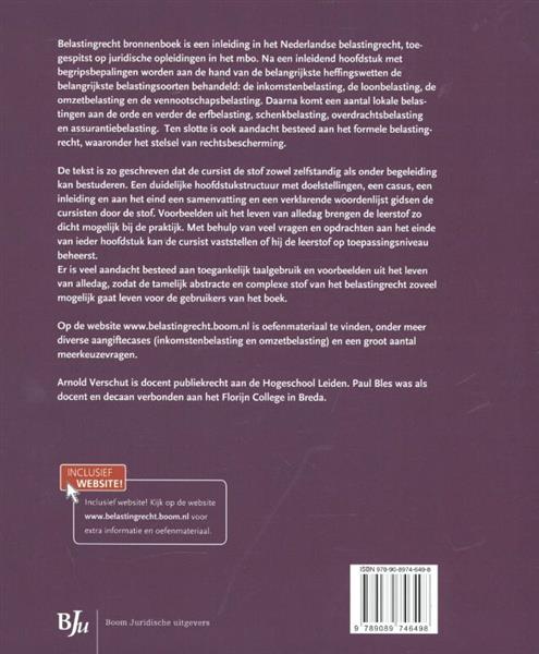 Grote foto belastingrecht bronnenboek bronnenboeken mbo boeken wetenschap