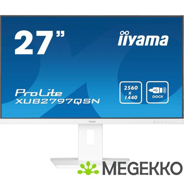 Grote foto iiyama prolite xub2797qsn w2 27 quad hd 100hz usb c ips monitor computers en software overige computers en software