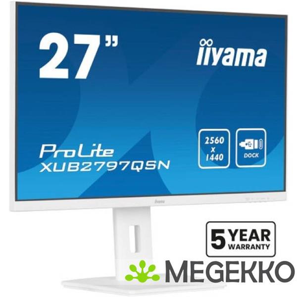 Grote foto iiyama prolite xub2797qsn w2 27 quad hd 100hz usb c ips monitor computers en software overige computers en software