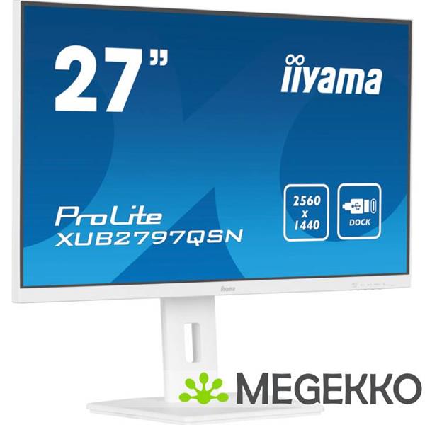 Grote foto iiyama prolite xub2797qsn w2 27 quad hd 100hz usb c ips monitor computers en software overige computers en software