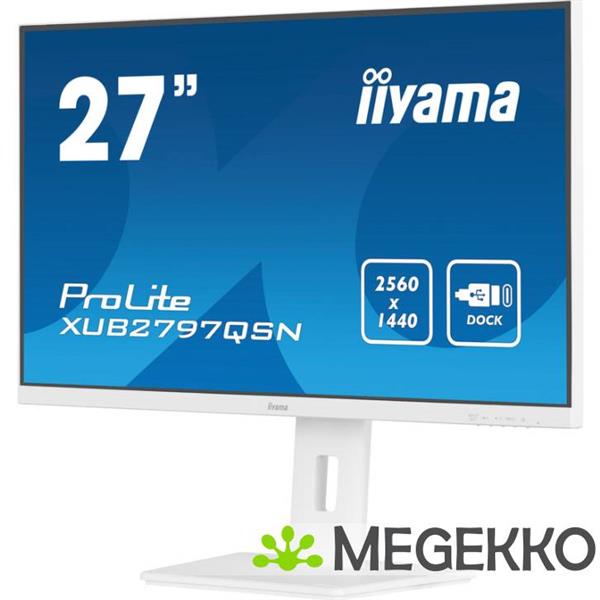 Grote foto iiyama prolite xub2797qsn w2 27 quad hd 100hz usb c ips monitor computers en software overige computers en software