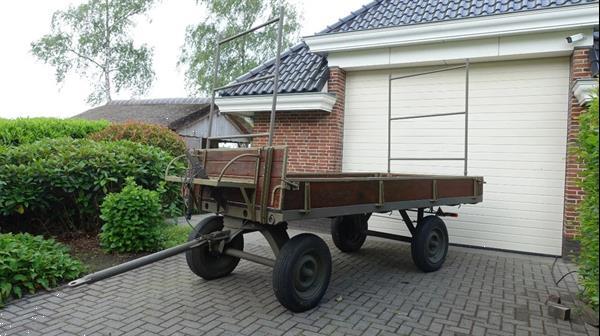 Grote foto nv nederlandse machinefabriek hembrug zaandam schamel met 3x dissel voor tractor 1 en 2 paards agrarisch aanhangwagens