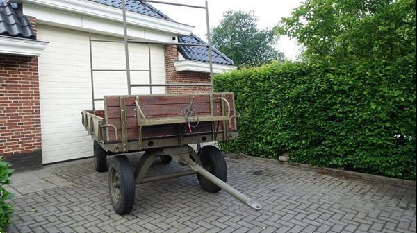 Grote foto nv nederlandse machinefabriek hembrug zaandam schamel met 3x dissel voor tractor 1 en 2 paards agrarisch aanhangwagens