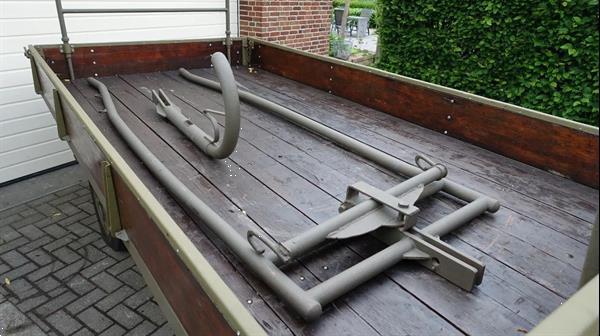 Grote foto nv nederlandse machinefabriek hembrug zaandam schamel met 3x dissel voor tractor 1 en 2 paards agrarisch aanhangwagens