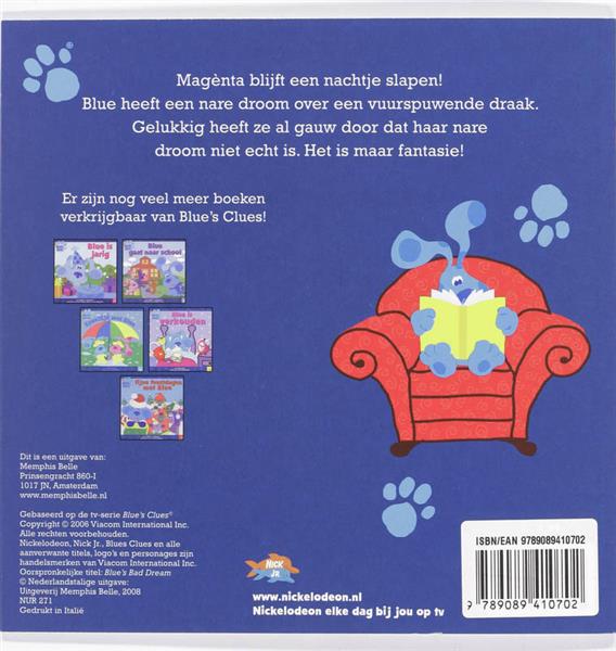Grote foto blue blue heeft een enge droom blue clues 6 boeken jeugd 13 jaar en ouder