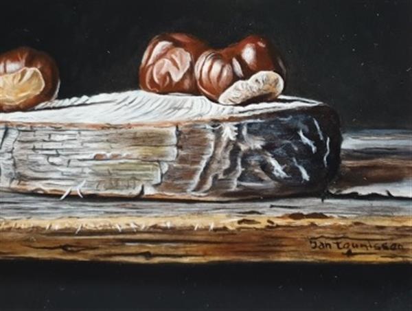 Grote foto kunsthandel gennep boomschijf wilde kastanjes antiek en kunst modern