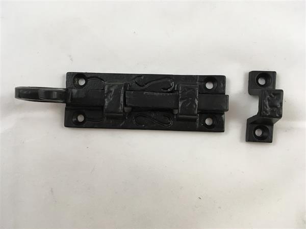 Grote foto een mooie deurgrendel schuifslot mat zwart gemaakt van smeedijzer doe het zelf en verbouw materialen en producten